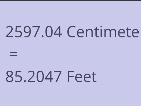 2597.04 CM TO FEET
