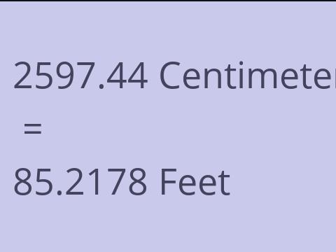 2597.44 CM TO FEET
