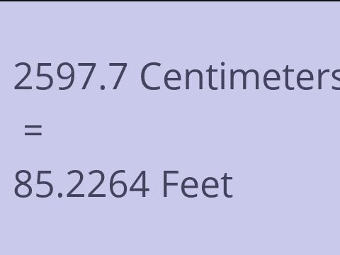 2597.7 CM TO FEET