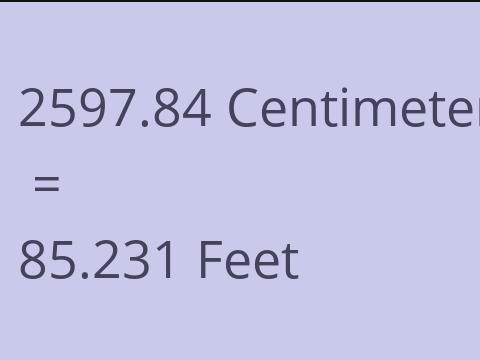2597.84 CM TO FEET
