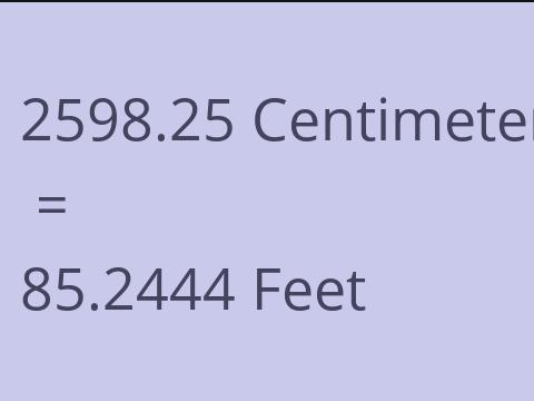 2598.25 CM TO FEET