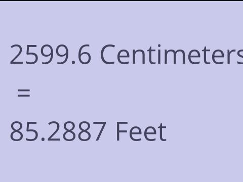 2599.6 CM TO FEET