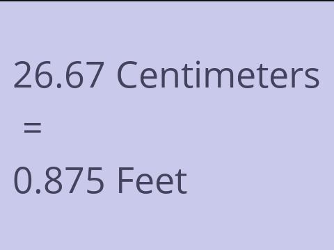 26.67 CM TO FEET