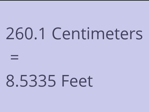 260.1 CM TO FEET