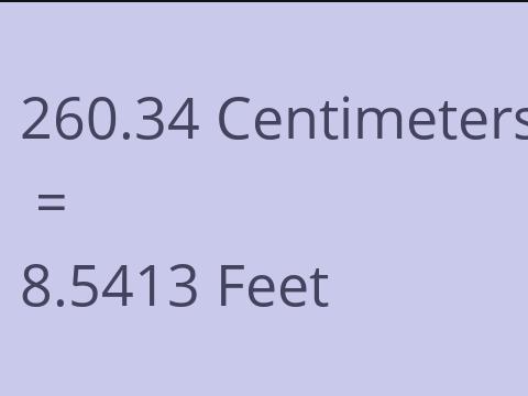 260.34 CM TO FEET