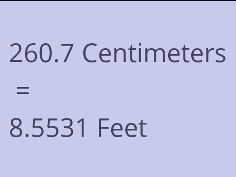 260.7 CM TO FEET