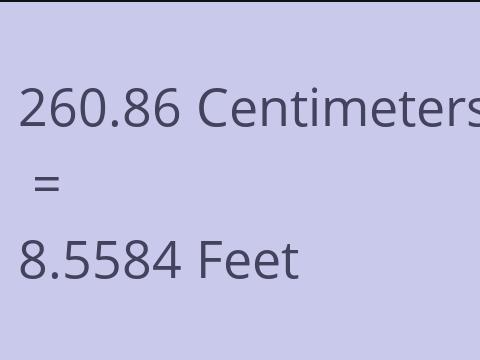 260.86 CM TO FEET