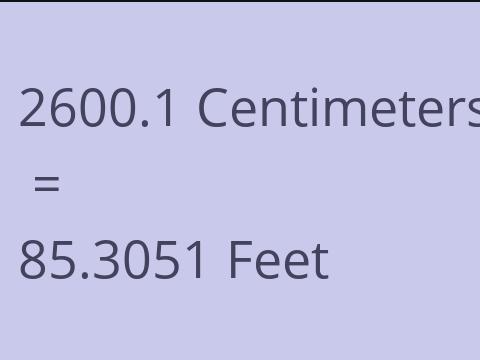 2600.1 CM TO FEET