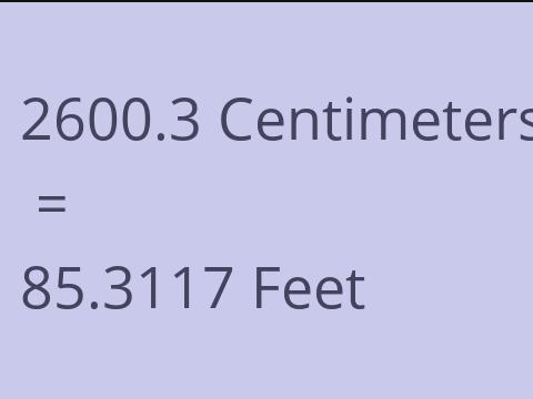 2600.3 CM TO FEET