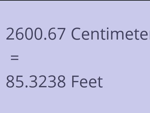 2600.67 CM TO FEET