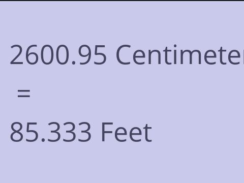 2600.95 CM TO FEET