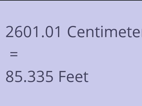 2601.01 CM TO FEET