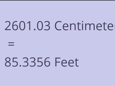 2601.03 CM TO FEET