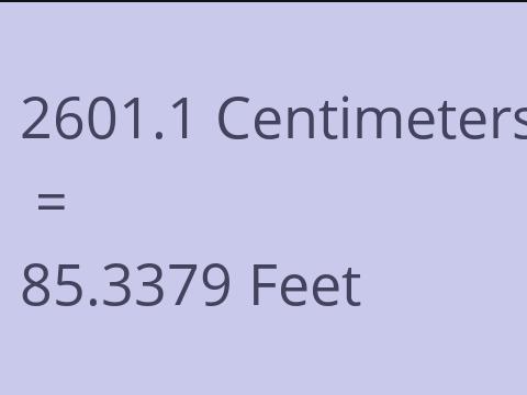 2601.1 CM TO FEET