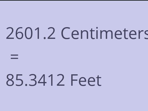 2601.2 CM TO FEET