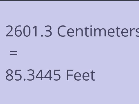 2601.3 CM TO FEET