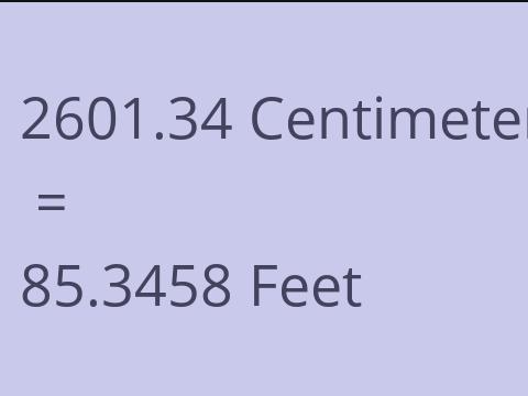 2601.34 CM TO FEET