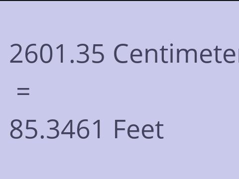 2601.35 CM TO FEET