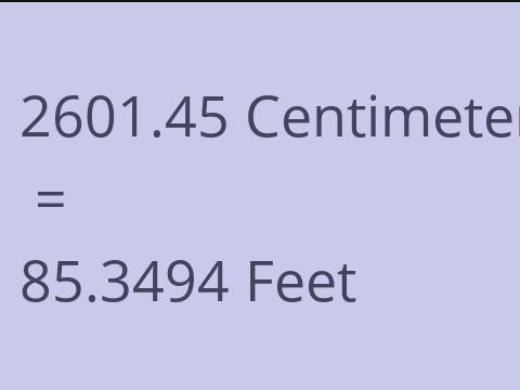 2601.45 CM TO FEET