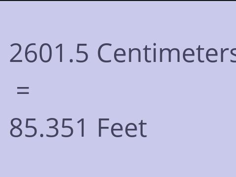 2601.5 CM TO FEET