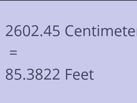 2602.45 CM TO FEET