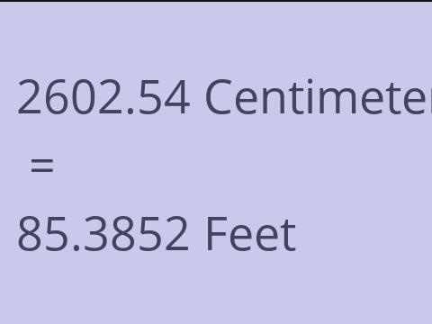 2602.54 CM TO FEET