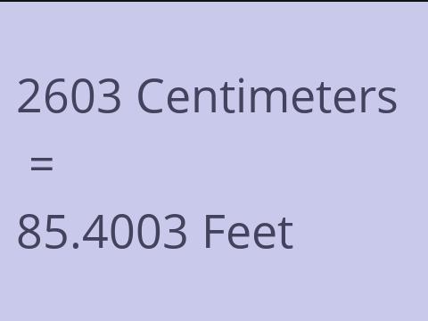 2603 CM TO FEET