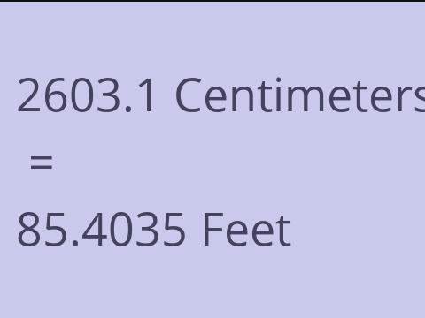 2603.1 CM TO FEET