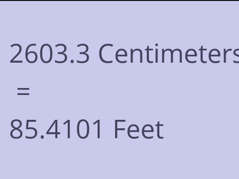 2603.3 CM TO FEET