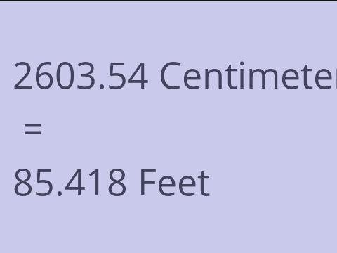 2603.54 CM TO FEET