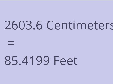 2603.6 CM TO FEET