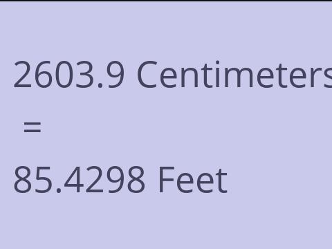 2603.9 CM TO FEET