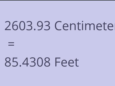 2603.93 CM TO FEET