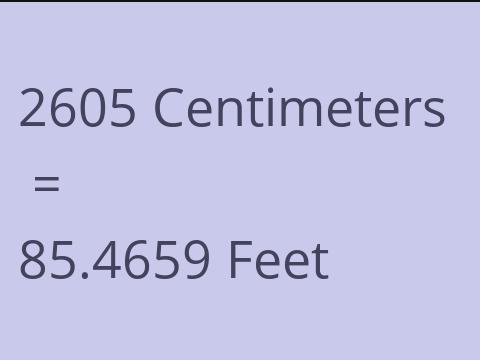 2605 CM TO FEET