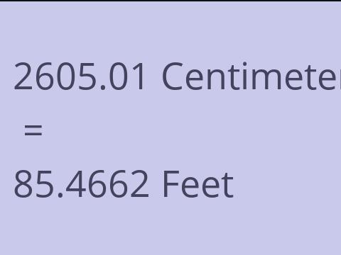 2605.01 CM TO FEET
