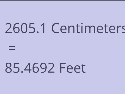 2605.1 CM TO FEET