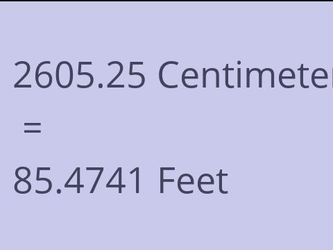 2605.25 CM TO FEET