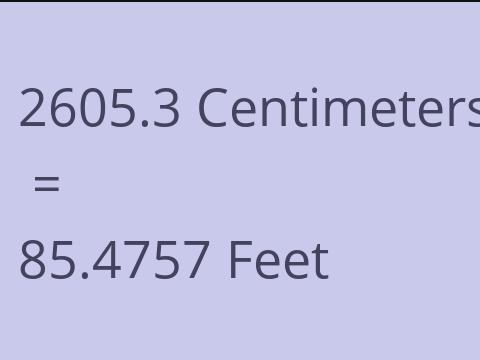 2605.3 CM TO FEET