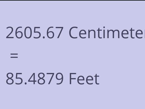 2605.67 CM TO FEET