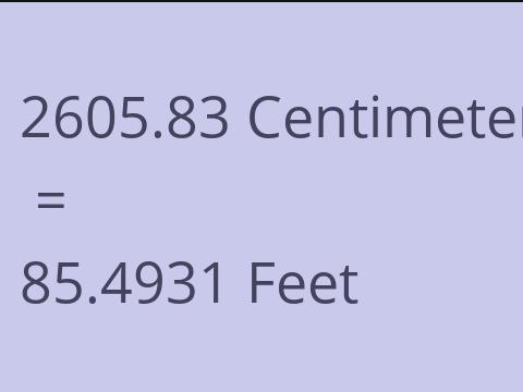 2605.83 CM TO FEET