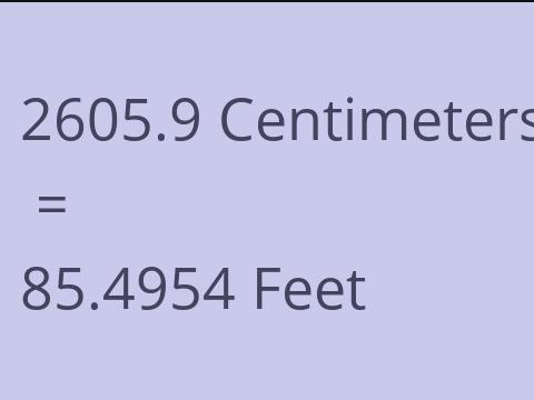 2605.9 CM TO FEET