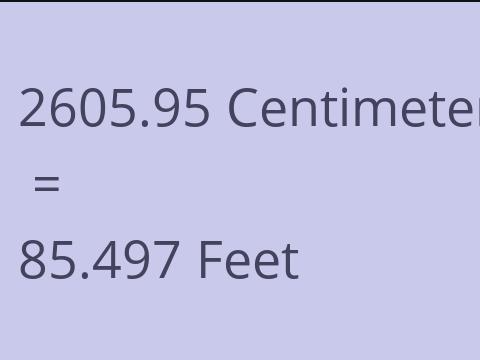 2605.95 CM TO FEET
