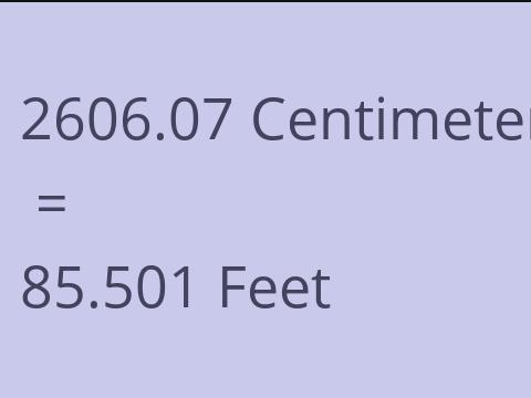 2606.07 CM TO FEET