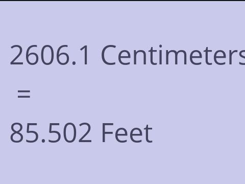 2606.1 CM TO FEET