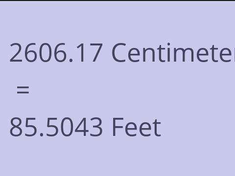2606.17 CM TO FEET