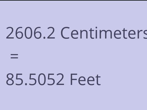 2606.2 CM TO FEET