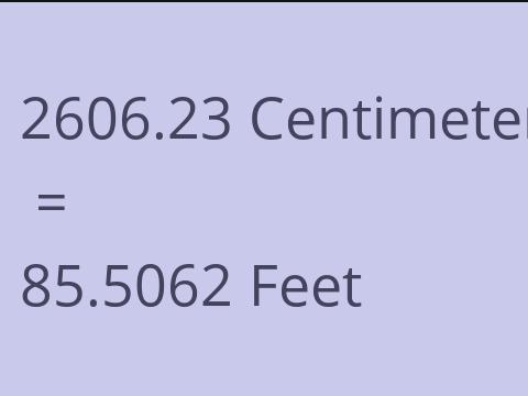 2606.23 CM TO FEET
