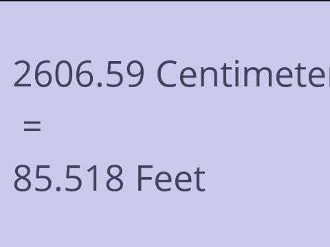 2606.59 CM TO FEET
