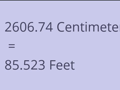 2606.74 CM TO FEET