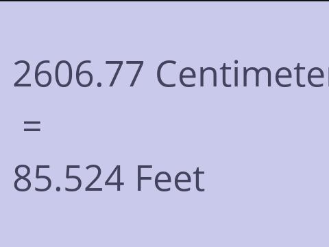 2606.77 CM TO FEET